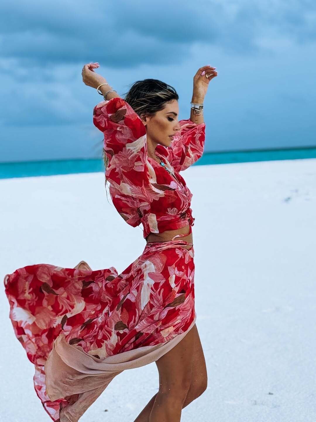 Twirling through tropical daydreams in the Maldives The sky dramatic the sand soft as silk f8663