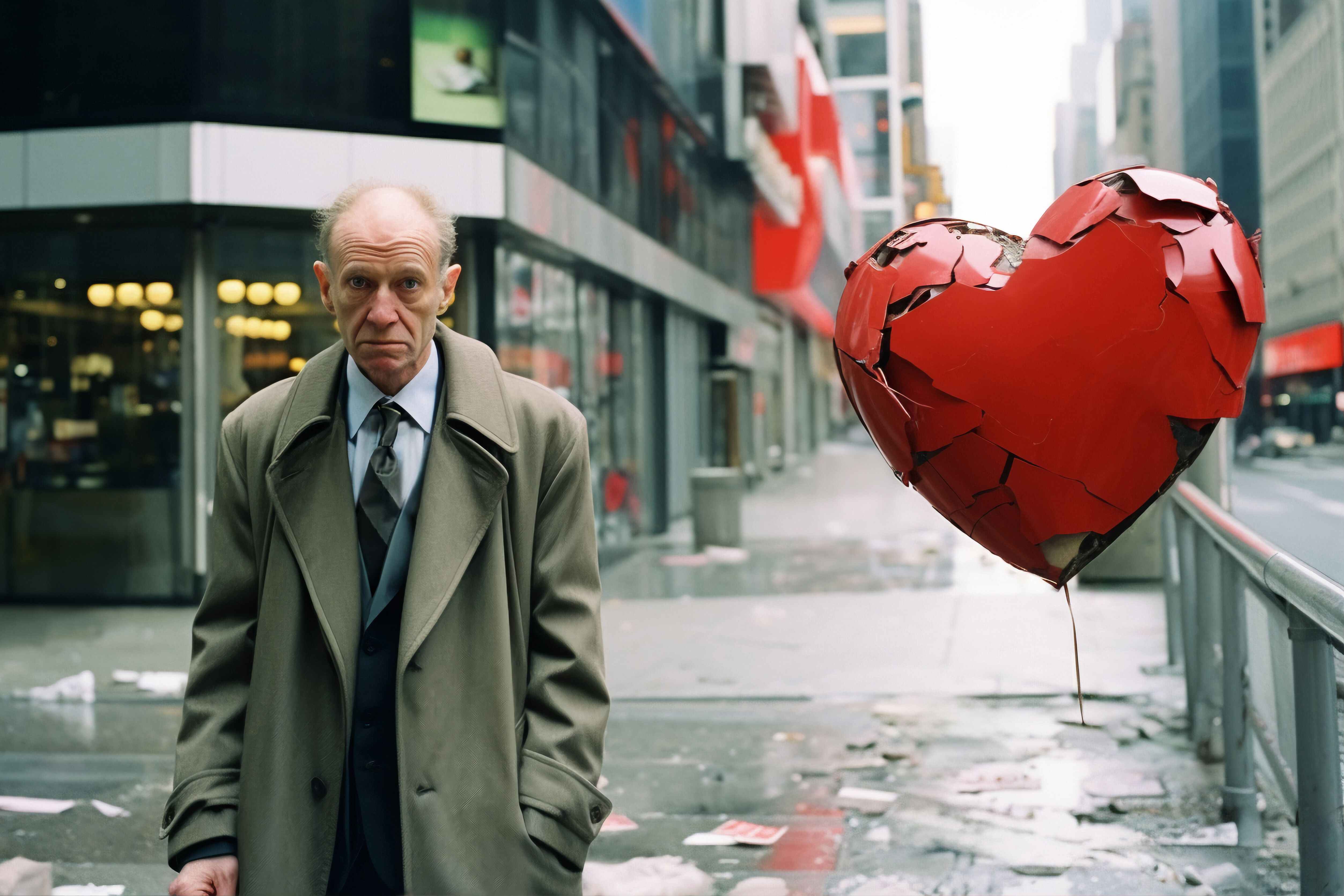 rendering person suffering from broken heart 47c69