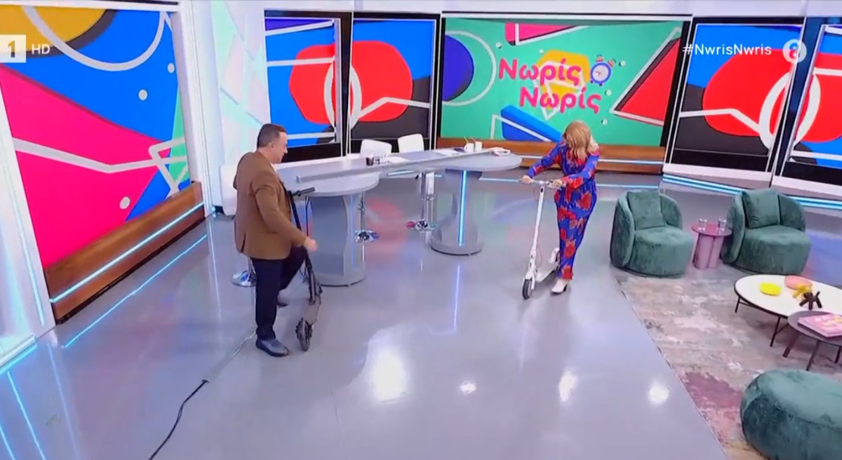 Νωρίς - Νωρίς: Άλλαξε το πλατό της εκπομπής, με πατίνια Κατσούλης - Ηλιάκη για να χαρούν την... άπλα!