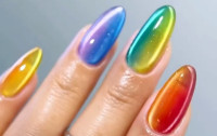 Rainbow Candy Ombre Cat Eye Nails: Το ουράνιο τόξο στο mani σου