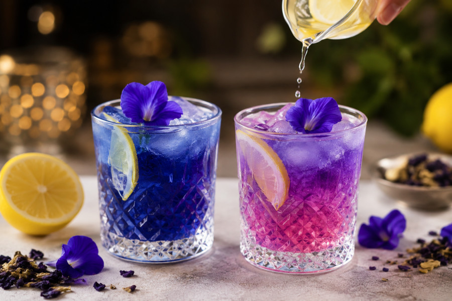 Το viral cocktail που αλλάζει χρώμα μόλις προσθέσεις μερικές σταγόνες λεμόνι