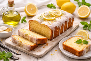 Αφράτο κέικ ελαιολάδου με λεμόνι και βανίλια