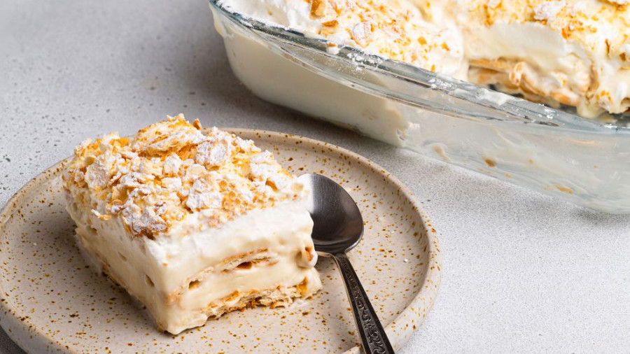 Αλλιώτικο μιλφέιγ με cream crackers και κρέμα βανίλια